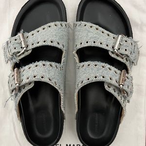 Isabel Marant LENNYO BUCKLE SANDALS Denim